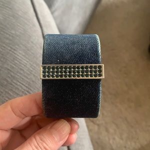 SWAROVSKI denim cuff with navy crystals